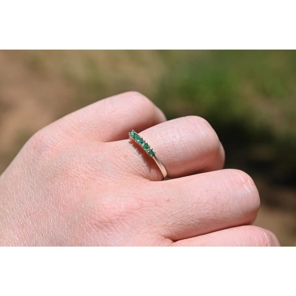Raw Emerald Ring Rough Emerald Wedding Ring Promise Ring Rough Emerald S… - Picture 1 of 5
